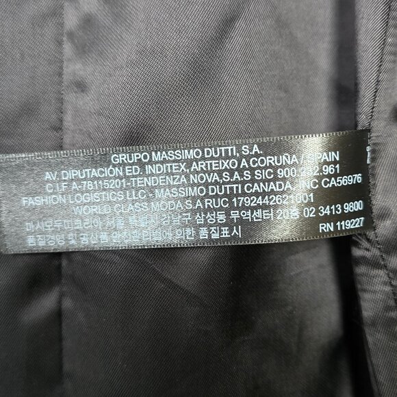 Massimo Dutti Women’s Wool Blend Long Coat – Black – Size 34 (XS/S) - Picture 10 of 11